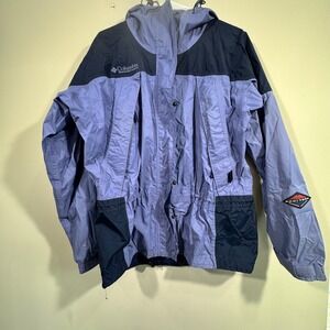 Vintage Columbia Jacket Womens M Outdoor Omni-Tech Packable Purple Gorp Raincoat